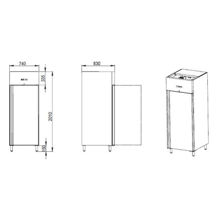 ARMOIRE RÉFRIGÉRÉE POSITIVE 610 LITRES 1 PORTE GN2/1