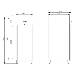 ARMOIRE RÉFRIGÉRÉE NEGATIVE PATISSIERE 1 PORTE 730 LITRES 2