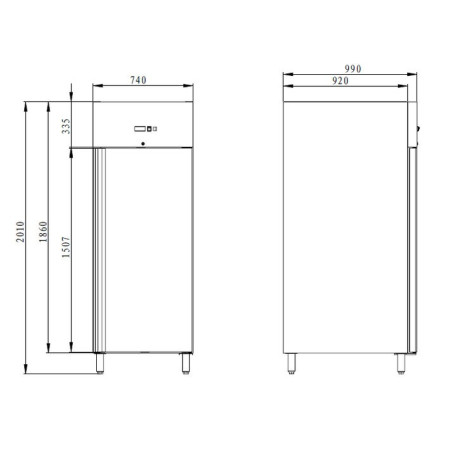ARMOIRE RÉFRIGÉRÉE NEGATIVE PATISSIERE 1 PORTE 730 LITRES