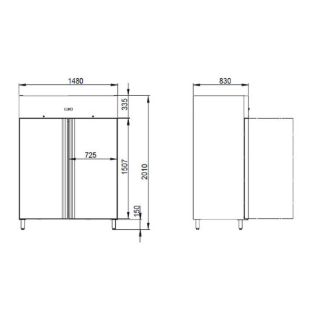 ARMOIRE RÉFRIGÉRÉE POSITIVE 1330 LITRES 2 PORTES GN2/1