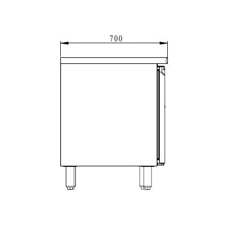 TABLE RÉFRIGÉRÉE POSITIVE 2 PORTES DESSUS CENTRAL PROF. 700