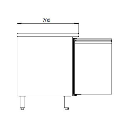 TABLE RÉFRIGÉRÉE NÉGATIVE 3 PORTES DESSUS CENTRAL PROF. 700