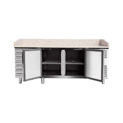 TABLE RÉFRIGÉRÉE A PIZZA DESSUS GRANIT 2 PORTES + 7 TIROIRS 2
