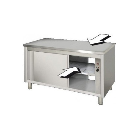 Table traversant 1200x600 dessous chauffant centrale