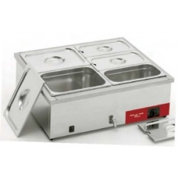 Bain marie électrique 2x GN 1/1 avec robinet à poser