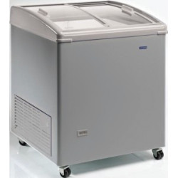 Congélateur 170 litres couvercle bombé coulissant “vitré” aspect inox 2