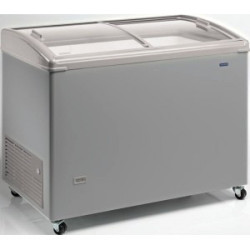 Congélateur 394 litres couvercle bombé coulissant “vitré” aspect inox 2