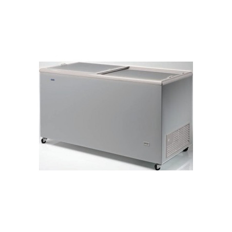 Congélateur 470 litres couvercle coulissant «opaque» aspect inox