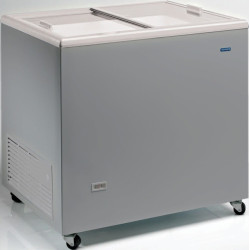 Congélateur 304 litres couvercle coulissant «vitrée» aspect inox 2
