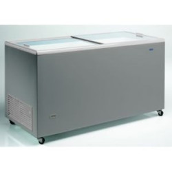 Congélateur 470 litres couvercle coulissant «vitrée» aspect inox 2