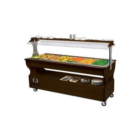 Buffet chauffant central mobile 6 x GN 1/1