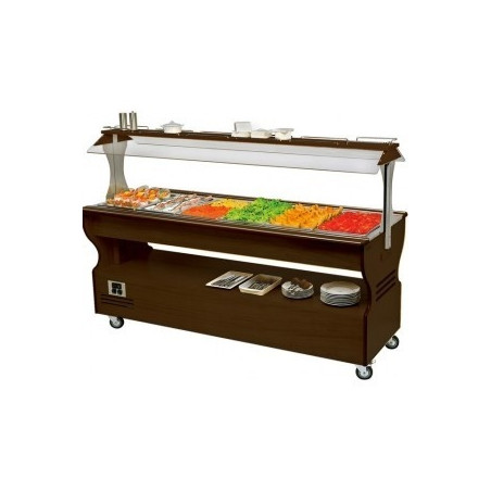 Buffet mixte chaud et froid central mobile 4 GN1/1