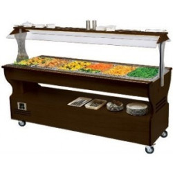 Buffet mixte chaud et froid central mobile 6 GN1/1