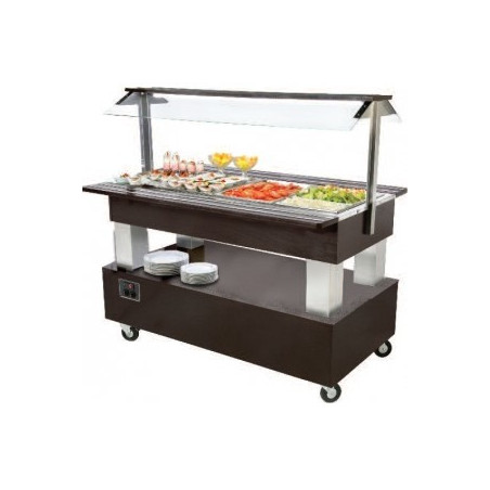 Buffet réfrigéré central mobile 4 bacs GN 1/1