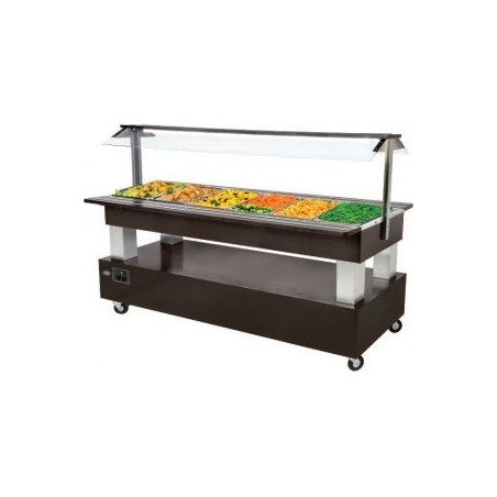 Buffet réfrigéré central mobile - 6 x GN 1/1 avec 0° avec 10°c - 2070x740/950x1370mm