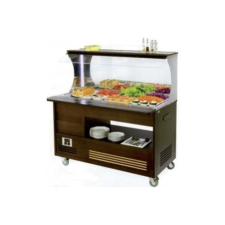 Buffet mural mixte froid et chaud 4 bacs GN1/1