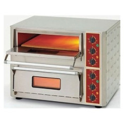 Four à pizza & bruschetta professionnel - 2 chambres 430 x 430 - quartz infrarouge avec pierre réfractaire