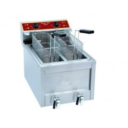 Friteuse 2 x 8 litres électrique avec vidange à poser
