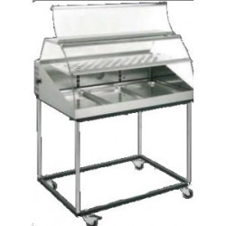 Support / piétement mobile adaptable pour vitrines modèles chaud ou froid ts3
