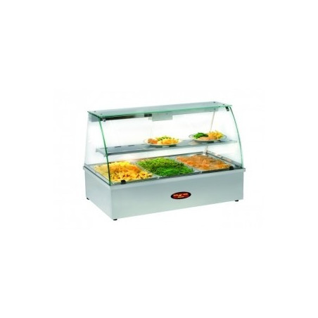 Vitrine chaude / bain marie à poser 3x GN1/1