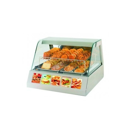 Vitrine chauffante de comptoir capacite 2 GN1/1