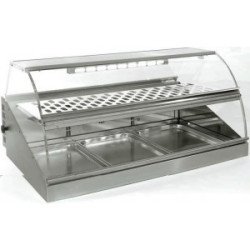 Vitrine de marché transportable neutre 3 bacs GN1/1