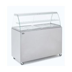 Vitrine chaude / bain marie 4 x GN 1/1 avec meuble de soubassement
