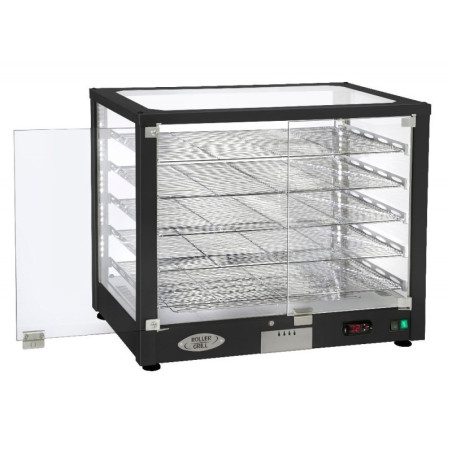 Vitrine chauffante ventilée 5 niveaux - noire