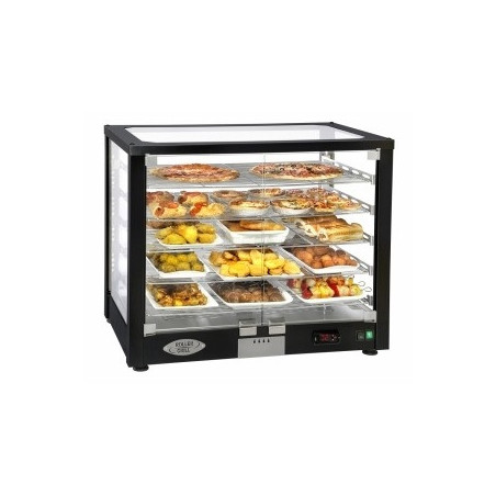 Vitrine chauffante ventilée 5 niveaux - noire