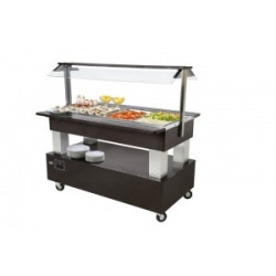 Buffet mixte chaud et froid central mobile 4 GN1/1 2