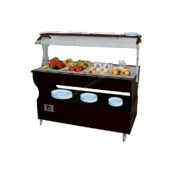 Buffet mixte chaud et froid central mobile 4 GN1/1