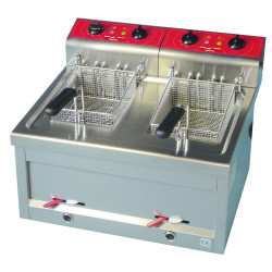 Friteuse 2 x 9 litres à poser triphase avec vidange 2
