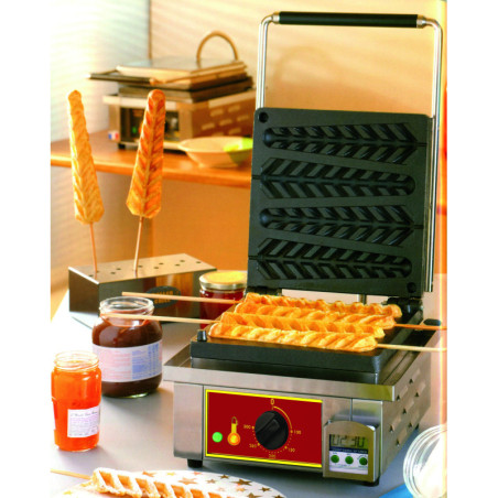 Gaufrier simple 1 moule - fer en epis - 4 gaufres