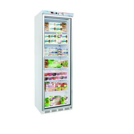 Armoire 1 porte vitrée 400 litres froid négatif laqué blanc