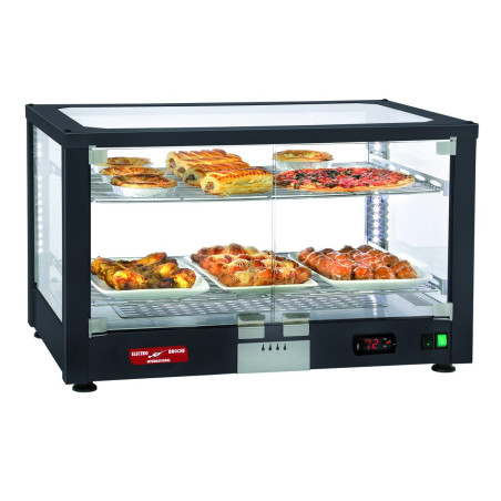 Vitrine chauffante ventilée 3 niveaux - noire