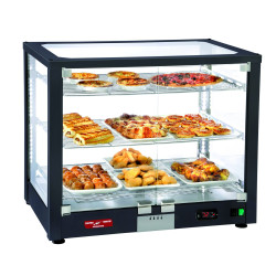 Vitrine chauffante ventilée 5 niveaux - noire