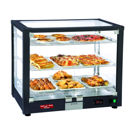 Vitrine chauffante ventilée 5 niveaux - noire