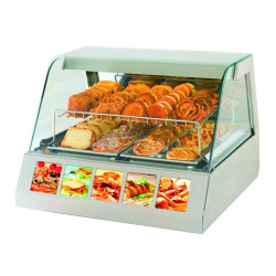 Vitrine chauffante de comptoir capacite 2 GN1/1