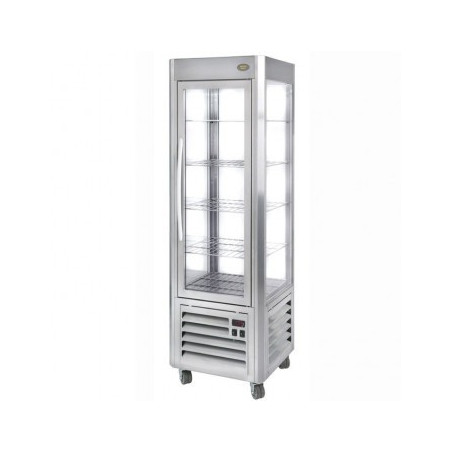 Vitrine réfrigérée "panoramique" inox 5 grilles fixes