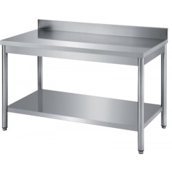 Table inox dim: 1200x600 ouverte murale avec étagère basse 2