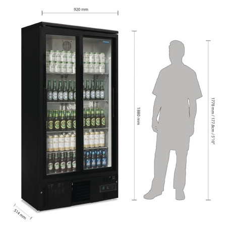ARMOIRE A BOISSON DOUBLE PORTE COULISSANTE 490 L