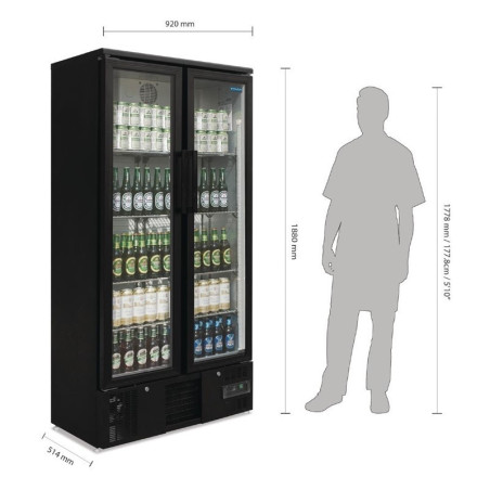 ARMOIRE A BOISSON DOUBLE PORTE COULISSANTE 490 L