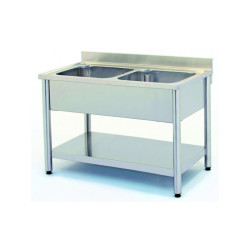 Plonge 2 bacs 1200x600  dim.  cuve:50x40x30 2